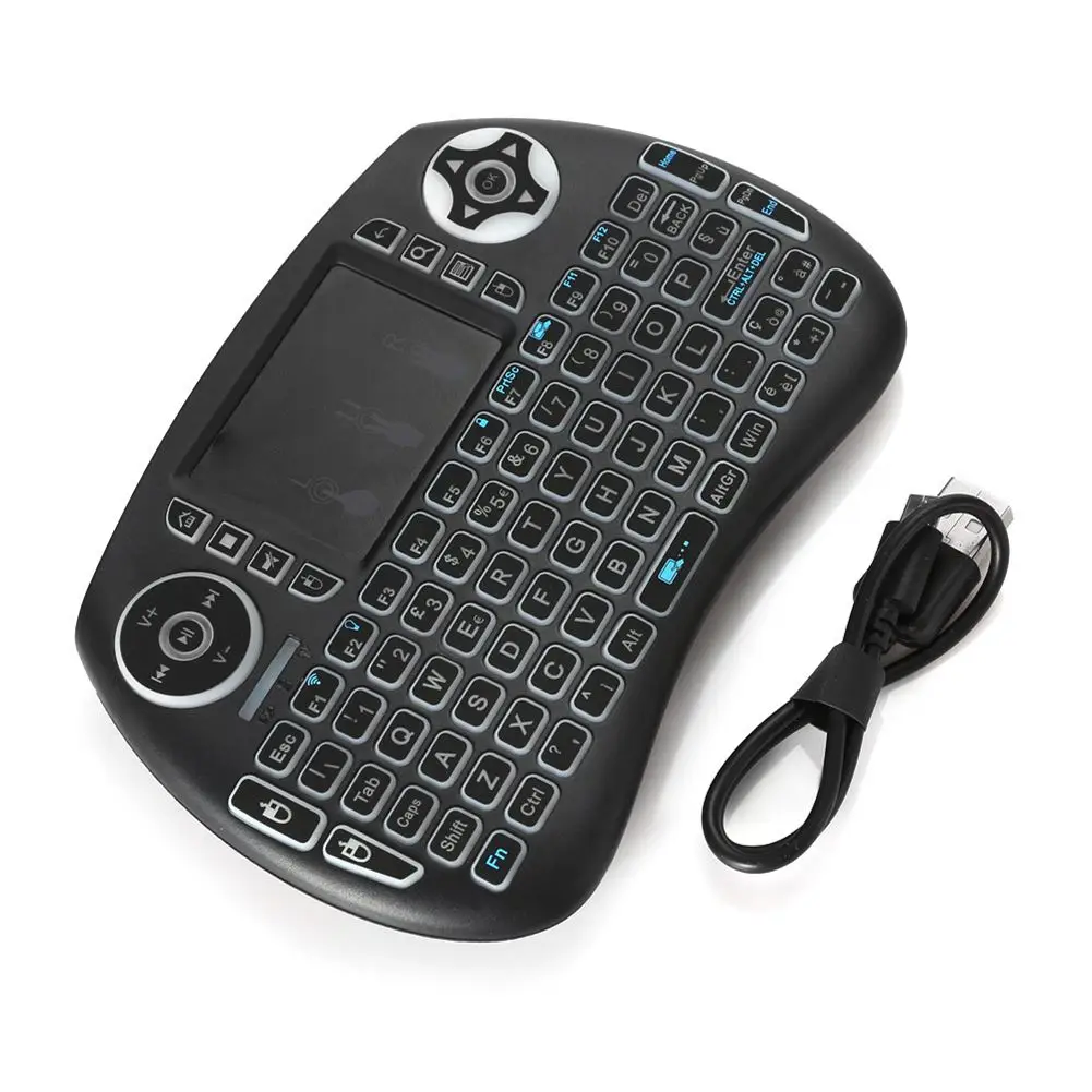Мини 2 4 ГГц беспроводная QWERTY клавиатура портативная Ручная с тачпадом и