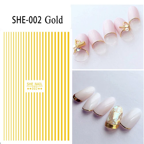 SHE002 Gold 1 шт., черные Русские наклейки для ногтей с буквами и цифрами, клей для накладных ногтей, наклейки для ногтей, маникюрные наклейки - Цвет: SHE002 Gold