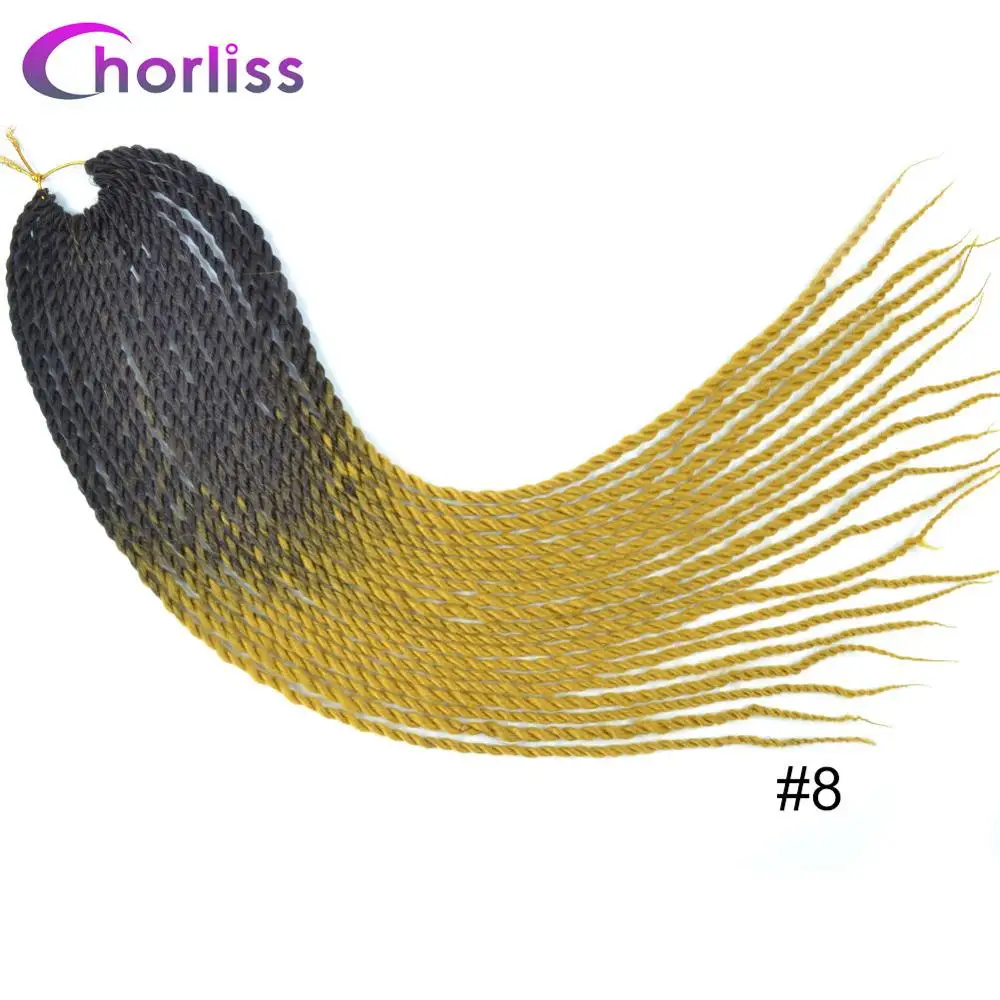 Chorliss, 24 дюйма, мягкие, вязанные крючком косички, черный, коричневый, синтетические волосы, косички, Сенегальские, крученые, канекалон, наращивание волос, мятный, зеленый - Цвет: #10