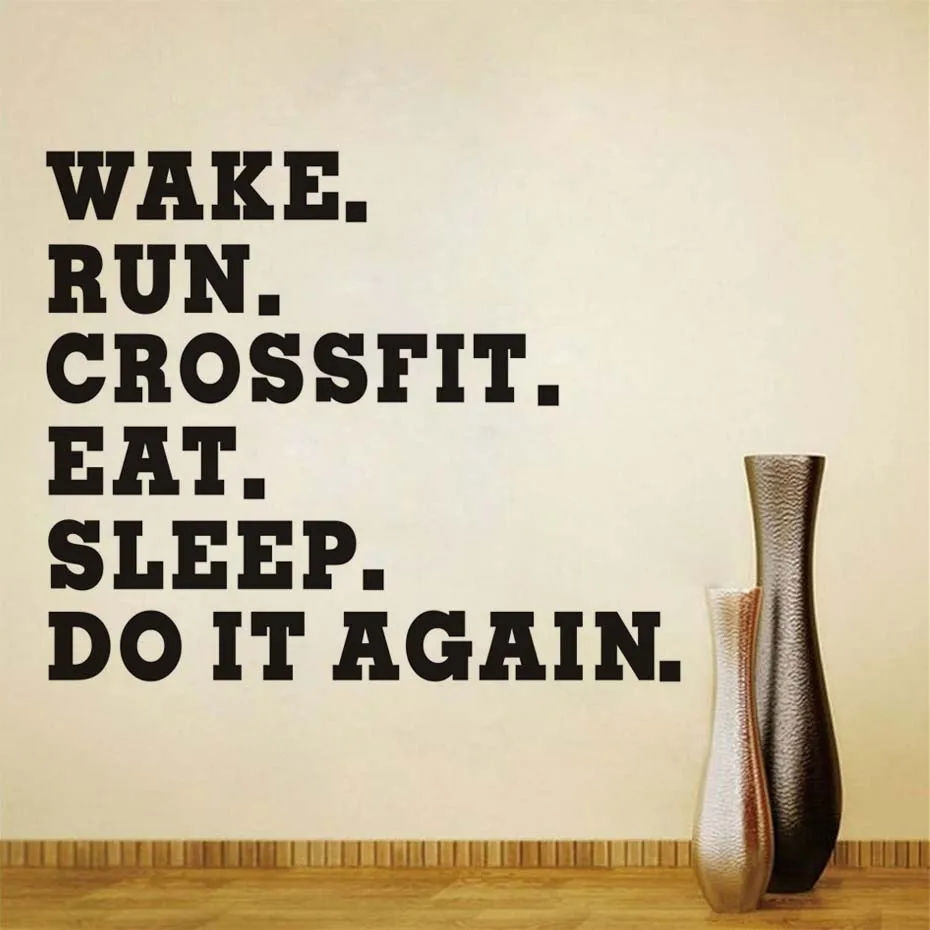 Новые настенные наклейки Wake Run Crossfit Eat Sleep Do It Again съемные виниловые на стены для