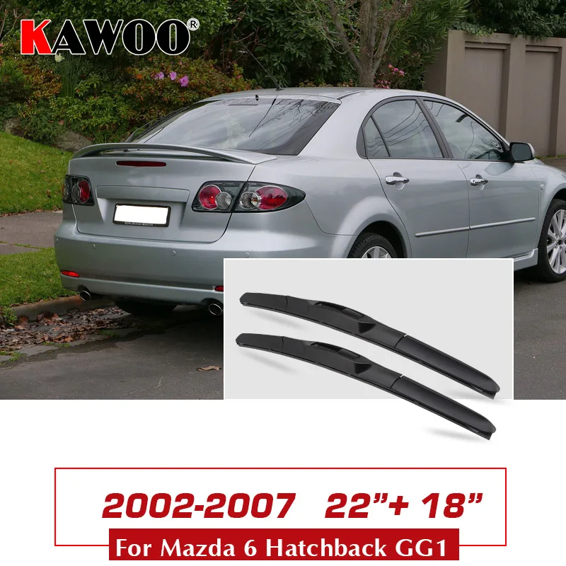 Hatch GG1 2218 KAWOO для Mazda 6 Wagon/Sedan(GG1/GH1/GJ1/GL)/Хэтчбек(GH1/GG1) Автомобильные Стеклоочистители Лезвия модель год с 2002 по 2016Fit U Крюк рычаг - Цвет: Hatch GG1 2218