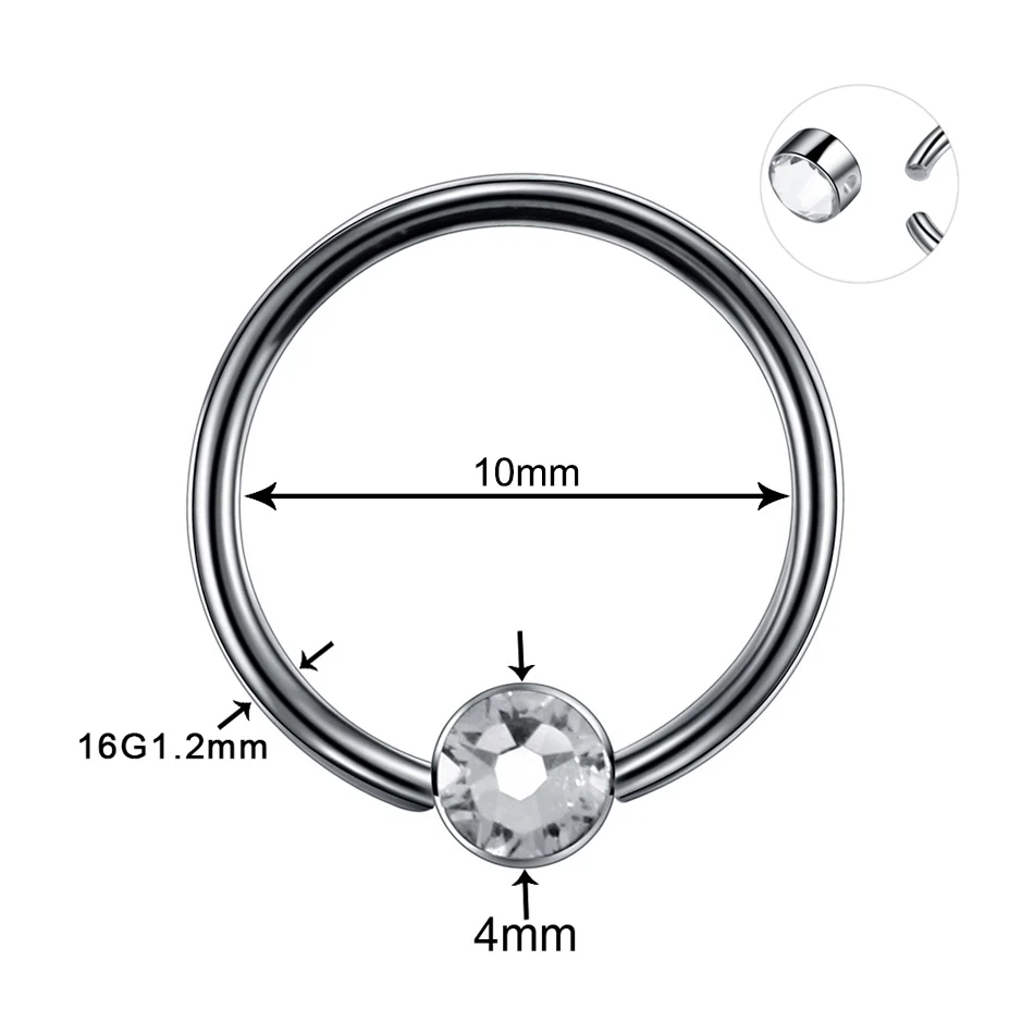 Flat 16g 1.2x10x4mm G23 Титана Нос кольцо Круглый& плоский драгоценный камень дизайн прокалывание перегородки носа Daith пирсинг раковины Tragus серьги-спирали ювелирные изделия для тела - Окраска металла: Flat 16g 1.2x10x4mm