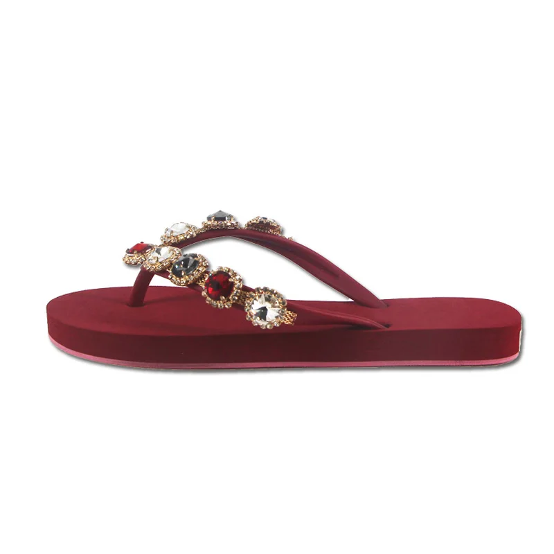 Летние вьетнамки женские сандалии на плоской подошве блестящие Вьетнамки со