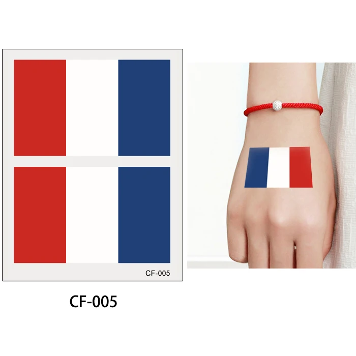 CF-005 France Glaryyears 10 листов 6*8 см Кубок мира Национальный Баннер флеш тату «флаги» временные футбольные спортивные Funs смотреть игры тело стикер - Цвет: CF-005 France
