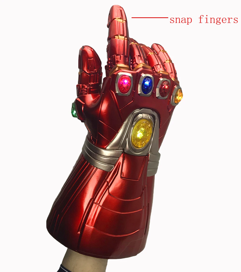 Yacn Infinity Gauntlet Железный человек перчатка костюм рука Тони Старк Косплей ПВХ перчатки с реальным лазерным светильник