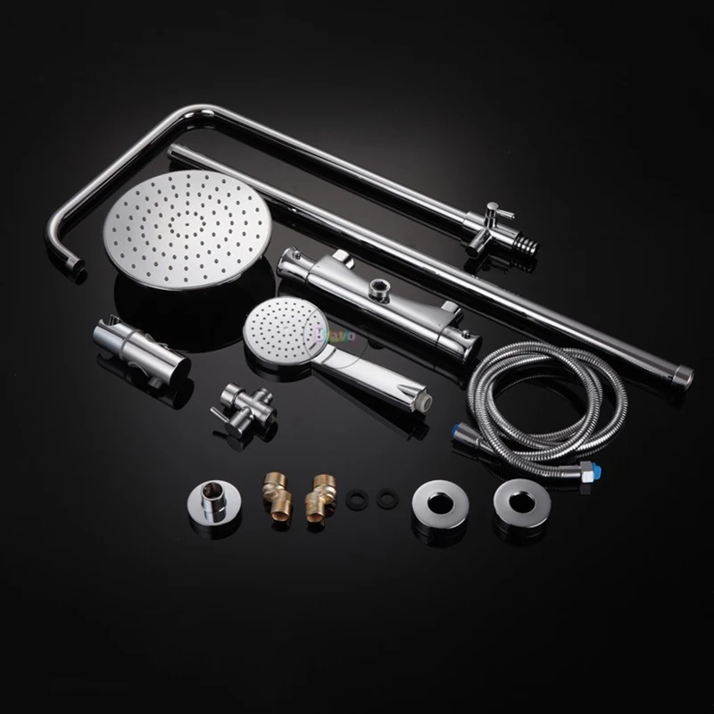 

Haliaeetus thermostatic Rainfall shower set shower faucet 8 inch round shower head With Hand Sprayer Wall Mounted
