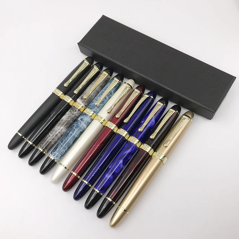 Jinhao 450 Золотой зажим авторучка с чернильными картриджами тонкий чернильный набор
