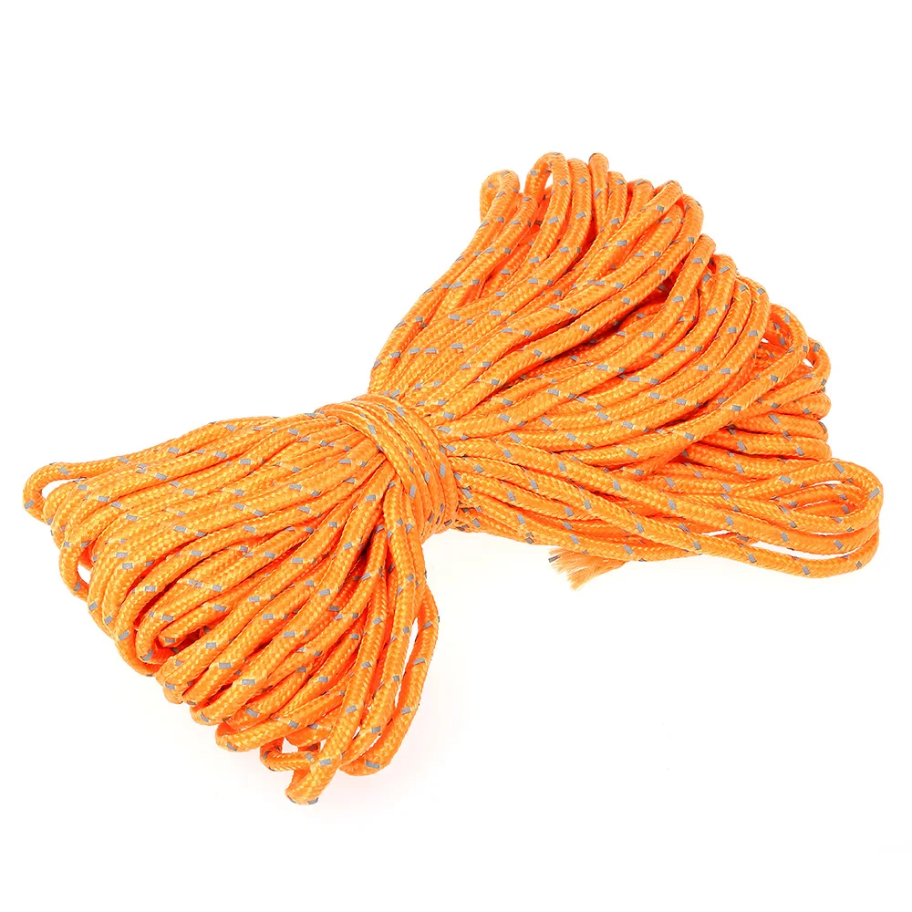orange Светоотражающий Паракорд Lixada, 20 м, 550, для рыбалки, кемпинга, веревка, тент, шнур, для палатки, ветровая веревка, фиксированная веревка, для рыбалки, для активного отдыха, шнур - Цвет: orange
