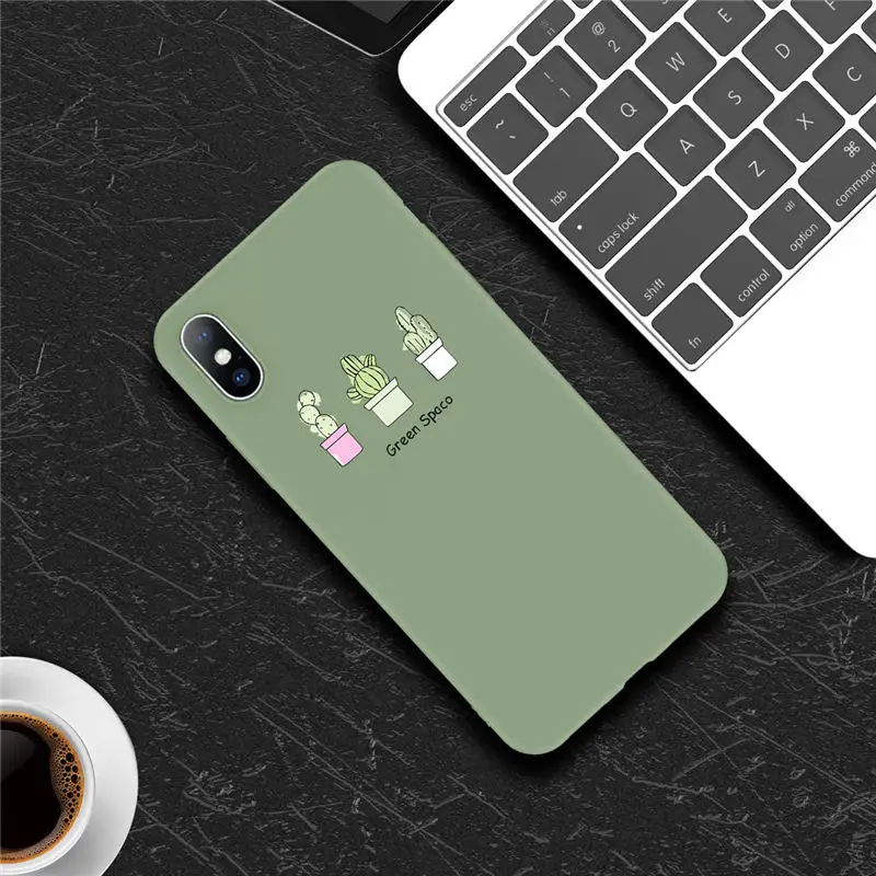 7062 Чехол Ottwn цветы Кактус авокадо для iPhone 11 Pro XS Max 6 6s 7 8 Plus X XR 5 5S SE зеленый Растительный чехол для телефона мягкий ТПУ чехол - Цвет: 7062