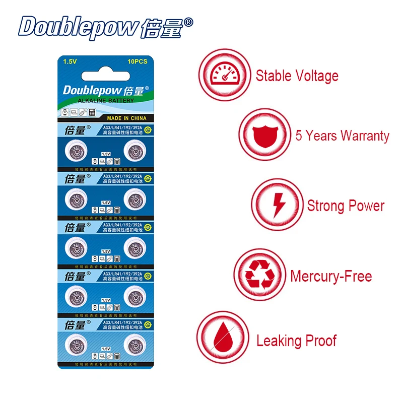 Качество 10 шт./1 карта Doublepow DP-LR41 1 5 В литиевая батарейка LR41.AG3.192.392A.L736 OEM приемлемо |