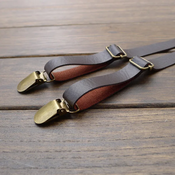 Искусственная кожа на подтяжках 4 зажима Регулируемая длина узкая Подвеска