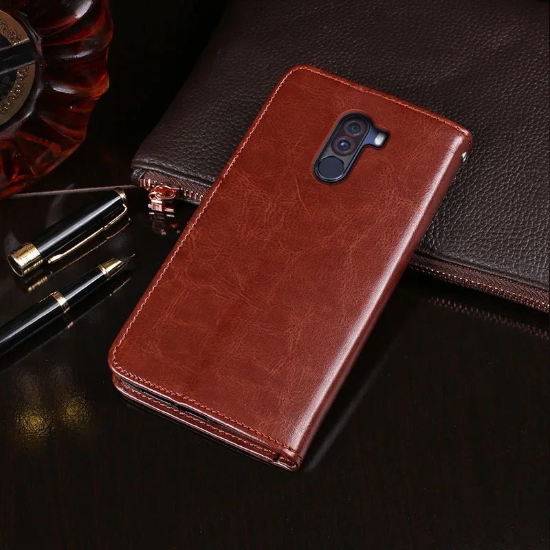Чехол для Xiaomi Pocophone F1 чехол Poco роскошный кожаный телефона защитный флип-чехол