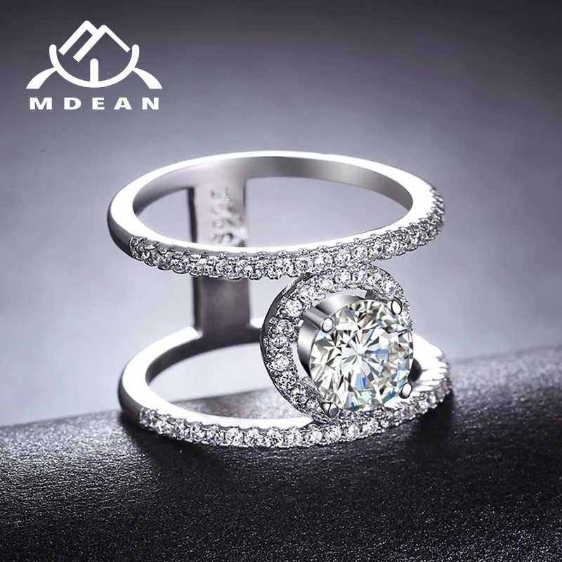 Кольца MDEAN из белого золота для женщин ювелирные изделия обручальное кольцо
