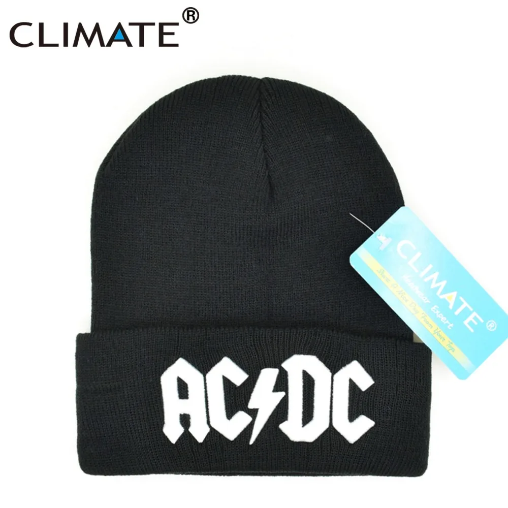 Климат Для мужчин женщин зима теплая Шапка бини рок ACDC AC/DC группа теплые зимние