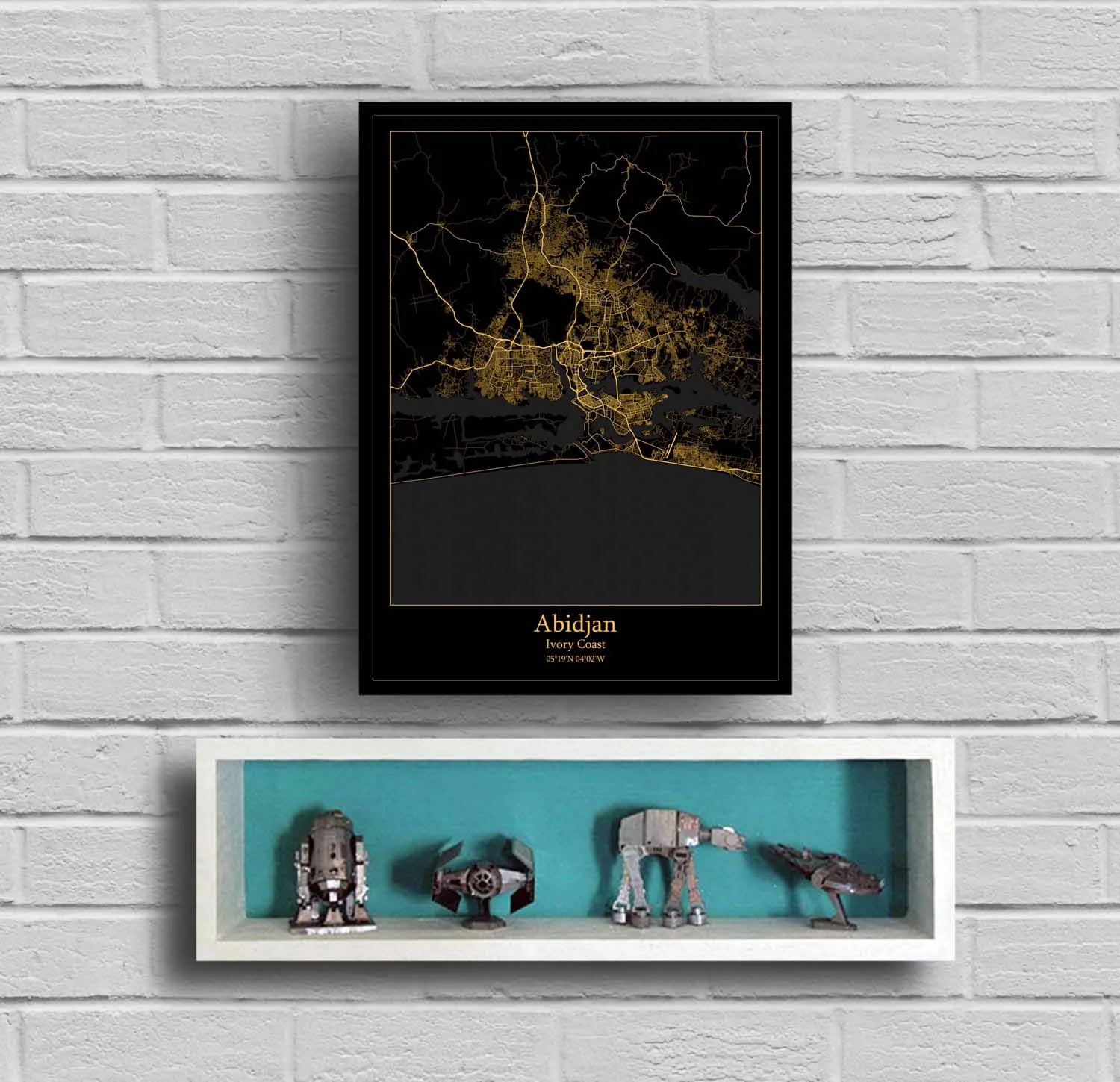 Abidjan Ivory Coast Cote d'Ivoire Map Poster | Дом и сад