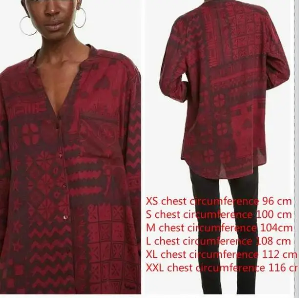 Испанская DEG оригинальная Одиночная шифоновая женская рубашка XS s m