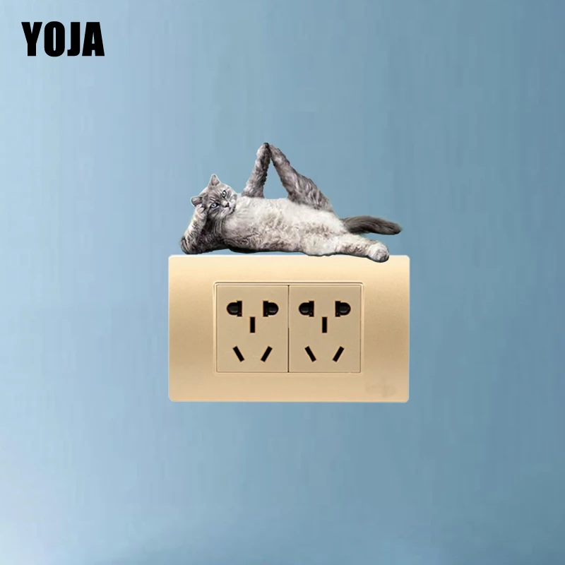 YOJA Обучающие наклейки для йоги декор с кошкой настенные переключатель комнаты