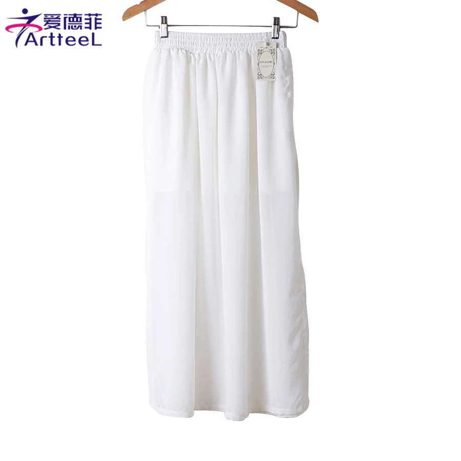 2017 Летняя Мода Сексуальные Женщины Тюль Юбки с Боковыми Разрезами Шифон Длиной