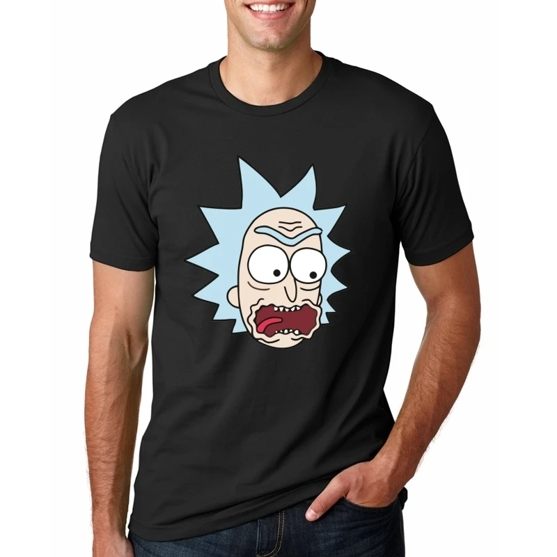 Забавная футболка Rick and Morty для мужчин короткий рукав о-образный вырез с принтом