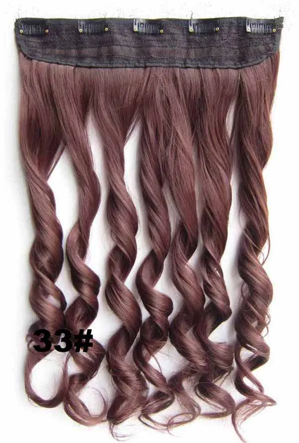 GS888 Color 33 Girlshow, 5 клипов, синтетические волосы для наращивания, волнистые, женский парик, волосы шиньон-хвост, 87 цветов, 130 г, 60 см, 1 шт - Цвет: GS888 Color 33