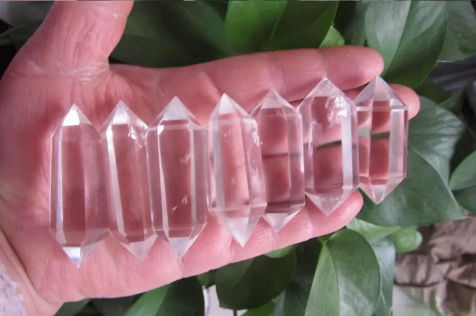 7PCS Natural Clear Quartz Crystal Double Terminated Points Healing 156.8G | Дом и сад