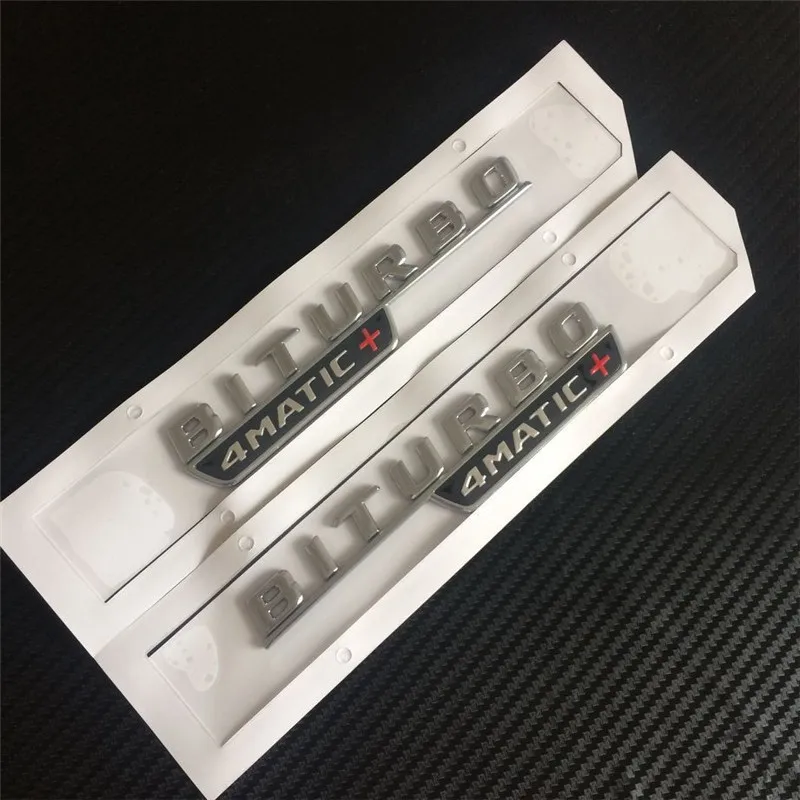 

1pair/lot Free Shipping ABS Embleme For BITURBO 4MATIC+ Badge Emblem Sticker