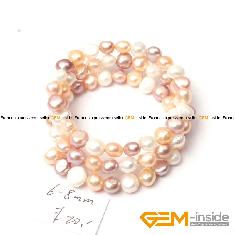 6-8 мм браслет с пресноводным жемчугом модный пресноводный жемчуг в классическом