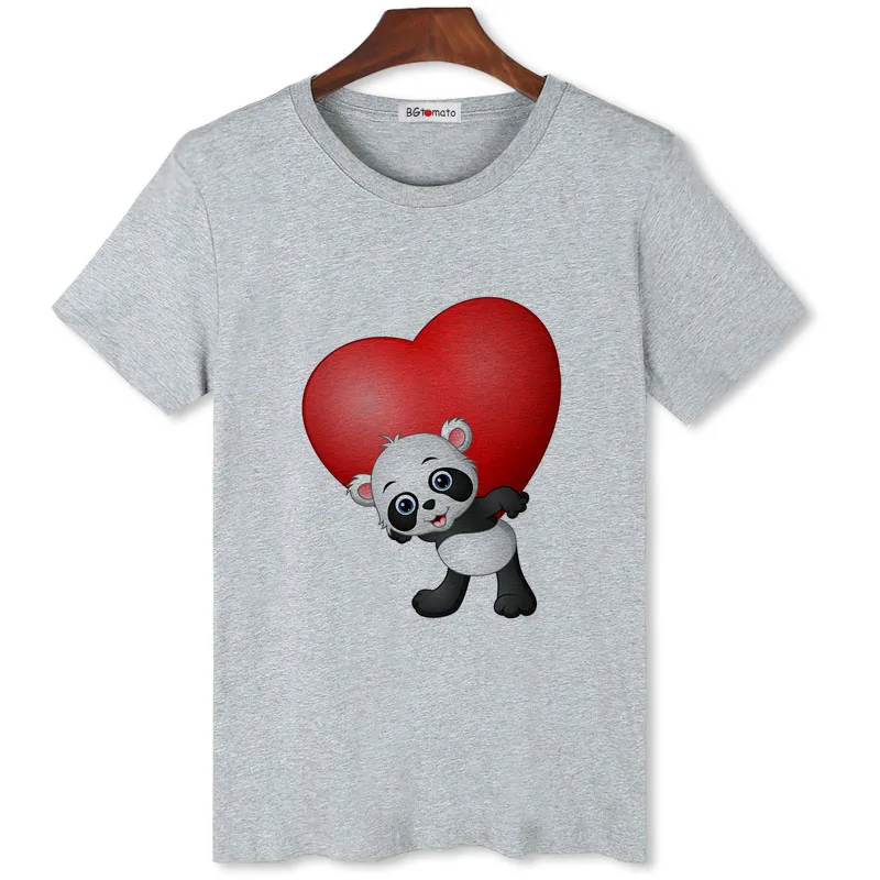 

BGtomato Lovers t-shirt cute panda funny tops summer casual tshirt for men cheap sale brand new good quality casual shirt