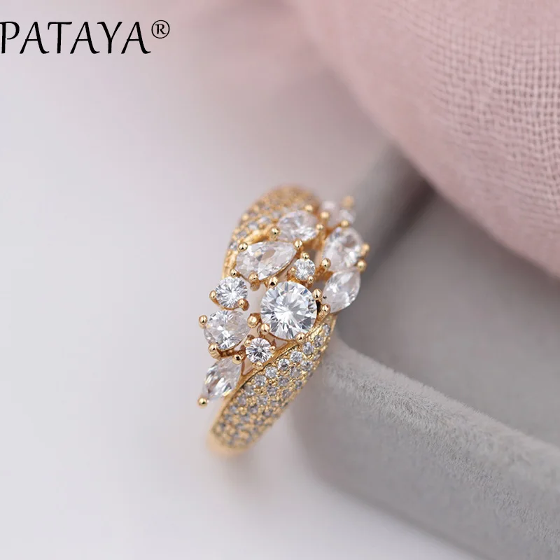 Новое Подарочное кольцо PATAYA из розового золота 585 пробы с инкрустацией