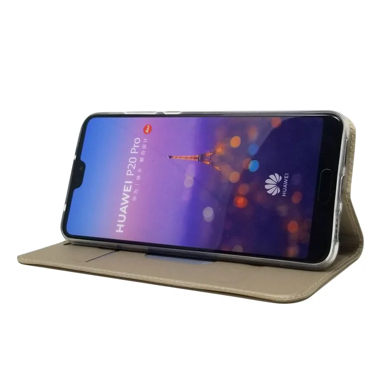 Роскошный чехол бумажник для телефона Huawei P20Pro из искусственной кожи с магнитным