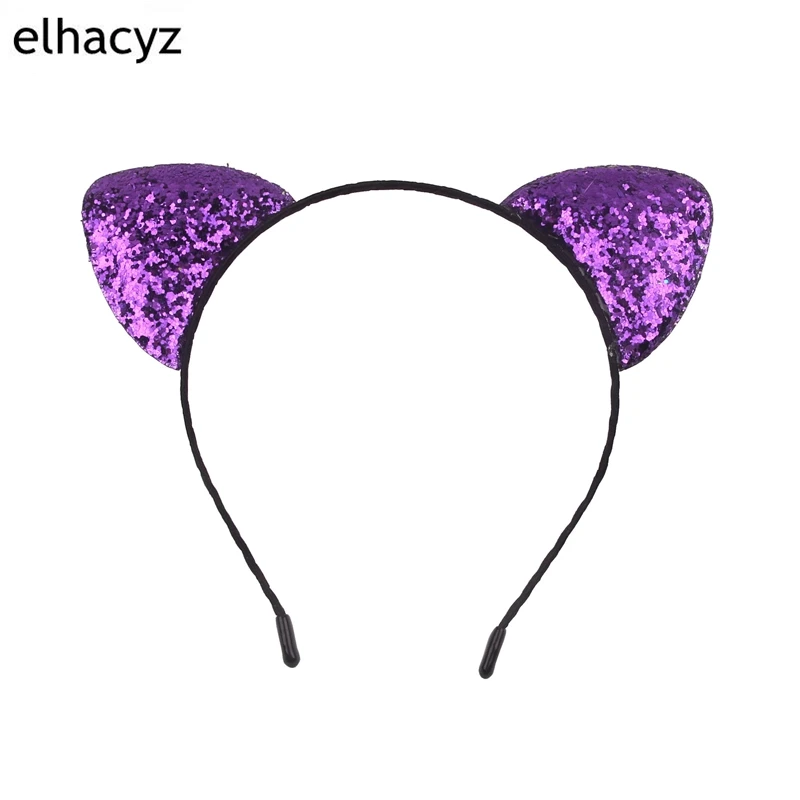 1PC New Cute Glitter Cat Ears Headband Chic Hair Band Shiny Headwear For Girls Hairband Women Party Fashion Accessories |