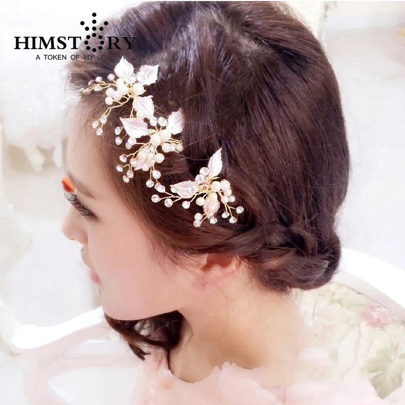 Изящные свадебные прозрачные стразы хрустальные золотые заколки для волос и