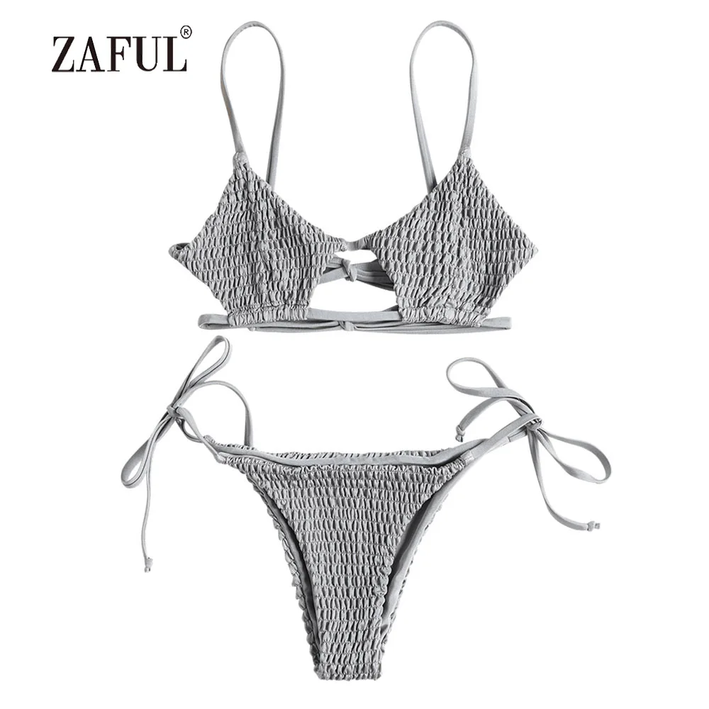 Женский раздельный купальник ZAFUL Раздельный бралет на тонких бретельках с низкой