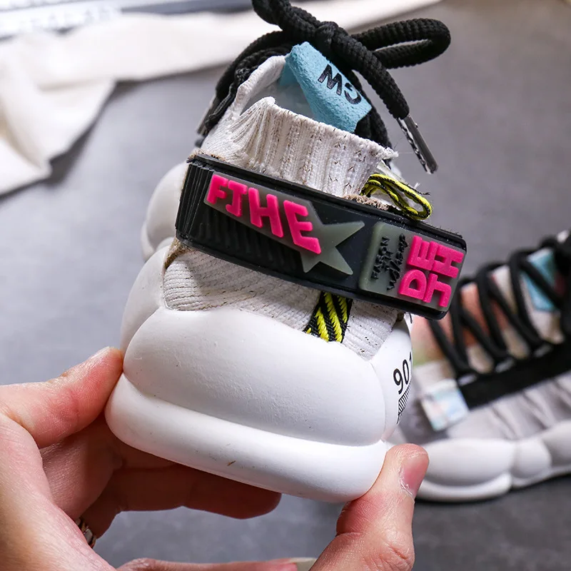 2019 Boys Girls Trendy Sneakers Baby/Toddler/Little/Big Kid Lace-Up Back Buckle Trainers Children School Casual Breathable Shoes | Детская