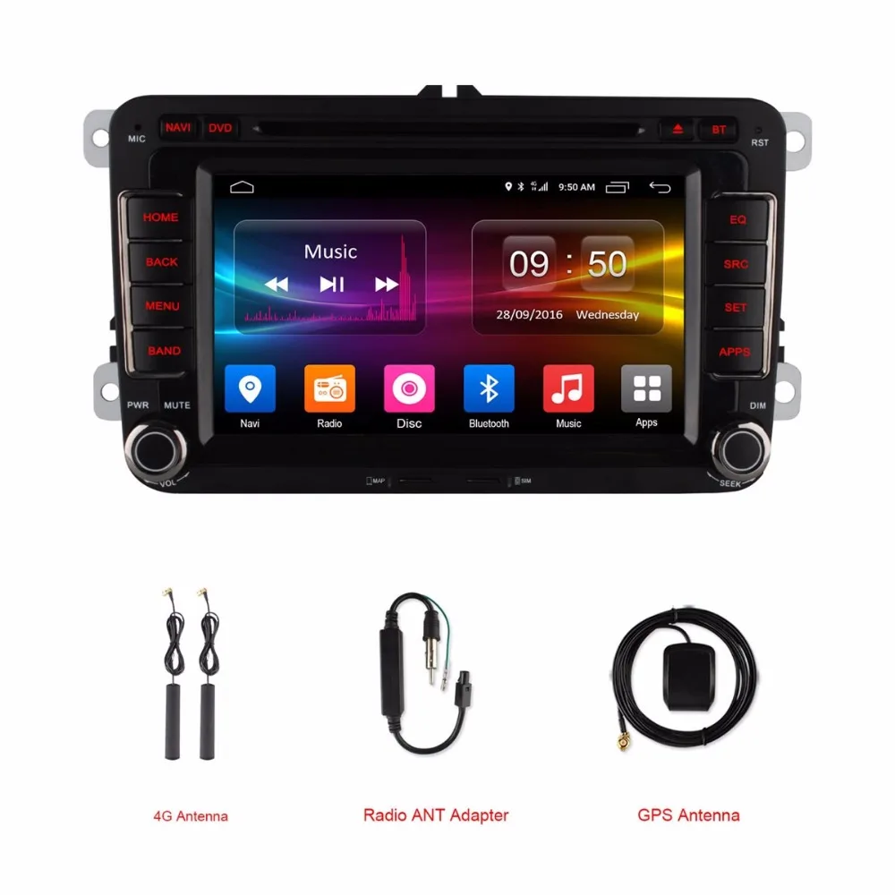 2 DIN 4 ядра Android 6.0 dvd-плеер автомобиля стерео Авто Радио для Volkswagen Passat поло гольф Skoda