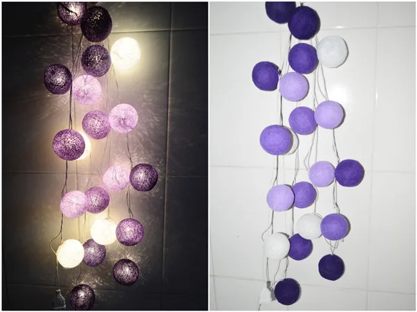 Новый дизайн холодный фиолетовый тон ватным тампоном гирлянды гирляндой