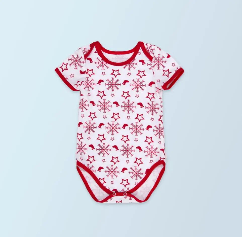 Комплект одежды для маленьких девочек 1 предмет белый красный снежный хлопковый