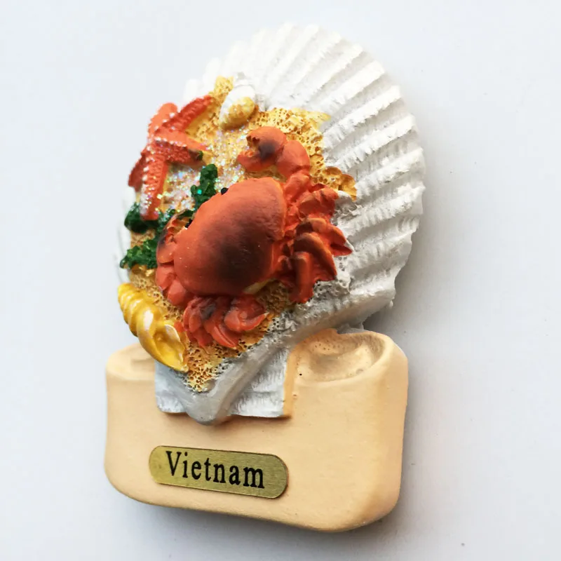 Вьетнам Nha Trang Halong Bay Shell океан ветер Смола Окрашенные ремесла магнитная наклейка