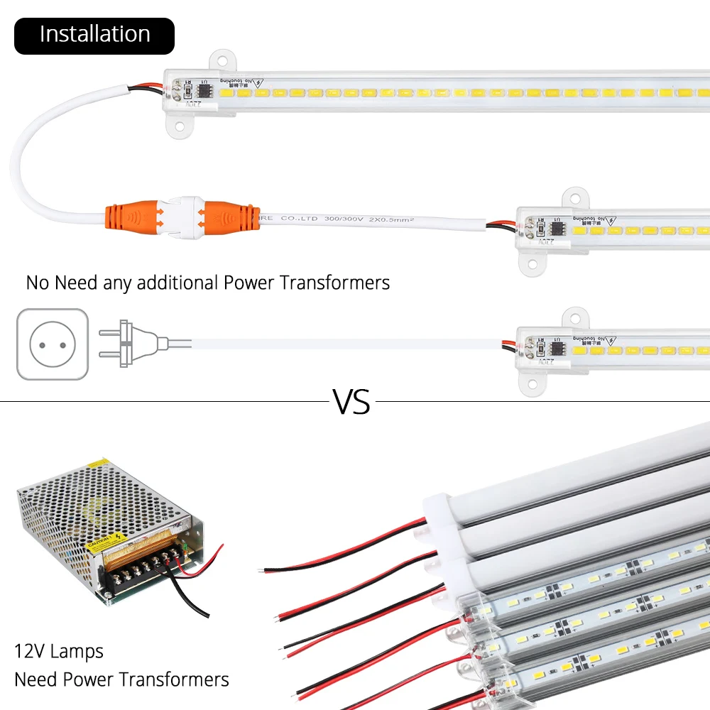 Светодиодный светильник полоска 50 см 220 В перем. Тока 5730 SMD