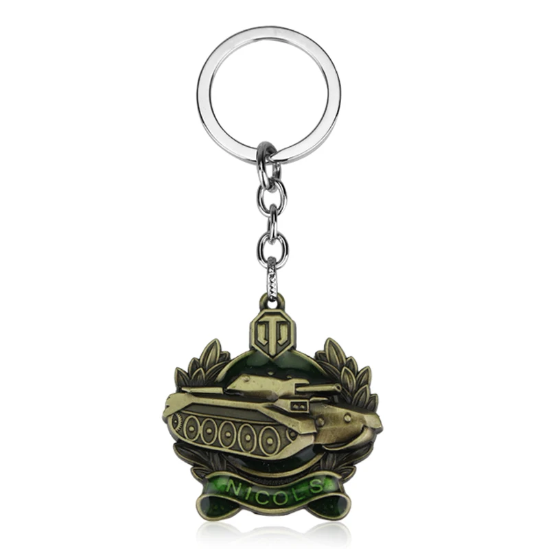 bronze Классическая игра, ювелирные изделия, брелок World of Tanks, металлический 3D танк, модель "Пуля", брелок для ключей, унисекс, Автомобильные сумки, брелки - Цвет: bronze
