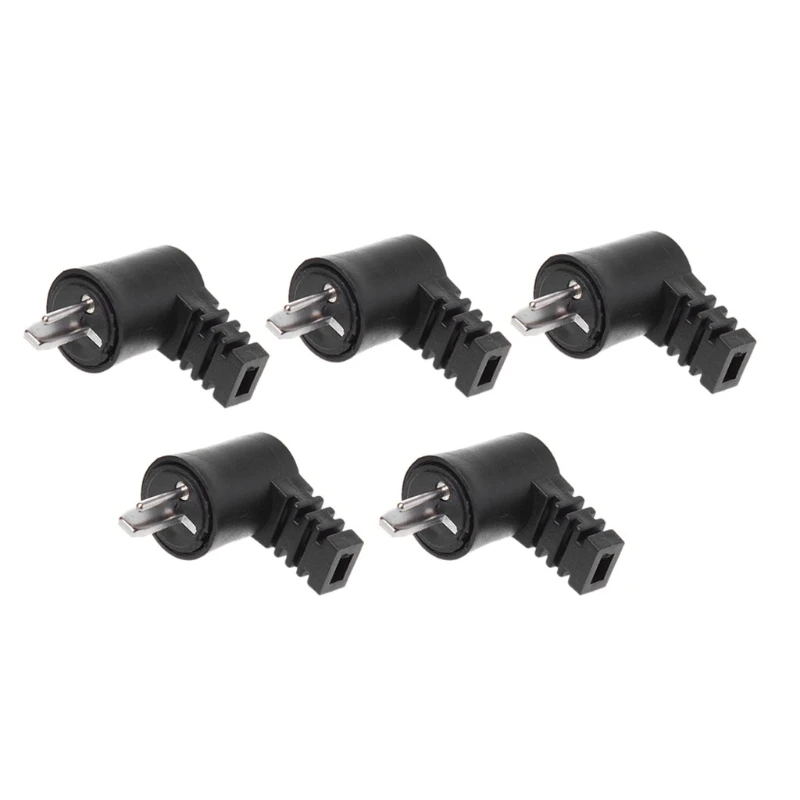 

5 Pcs 2 Pin Din Right Angle HiFi Speaker Plug Cable Audio Screw Solder Connector