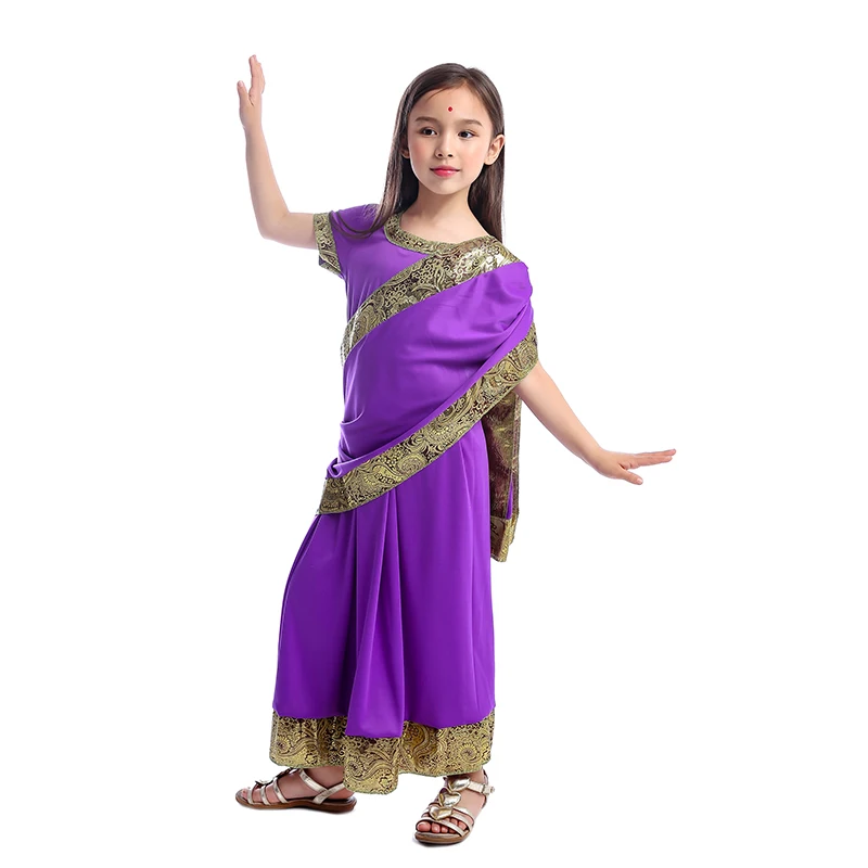 Indian Girls Dress-up Costume for Children - Nativity Bollywood Princess Fancy Dress for Glamorous Look image 3