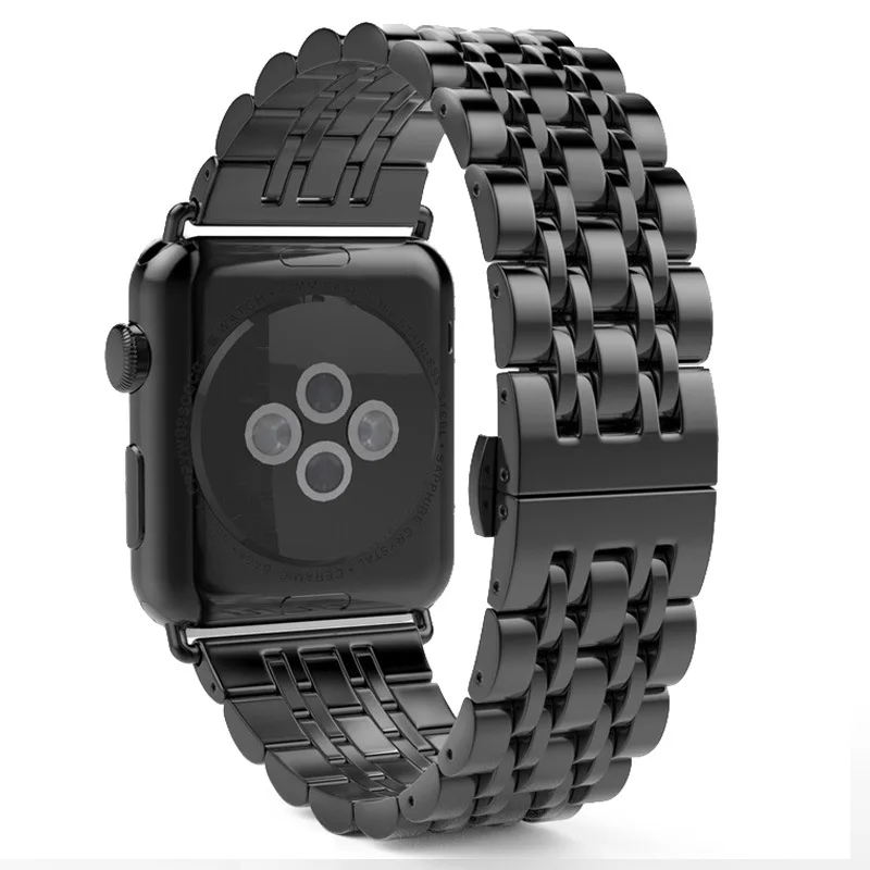 Laforuta бабочка кнопка из нержавеющей стали ремешок для Apple Watch 38 мм 40 мм 42 мм 44 мм сменный Браслет для iWatch1 2 3 4