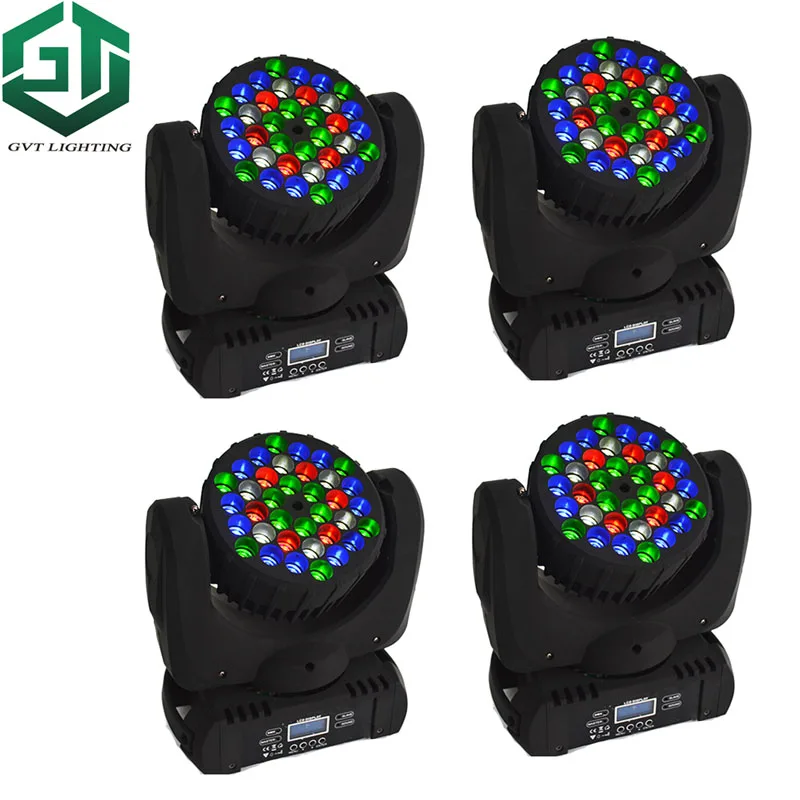 4 шт./лот led Луч движущаяся головка 36*3 Вт wash rgbw движущийся луч сценический эффект