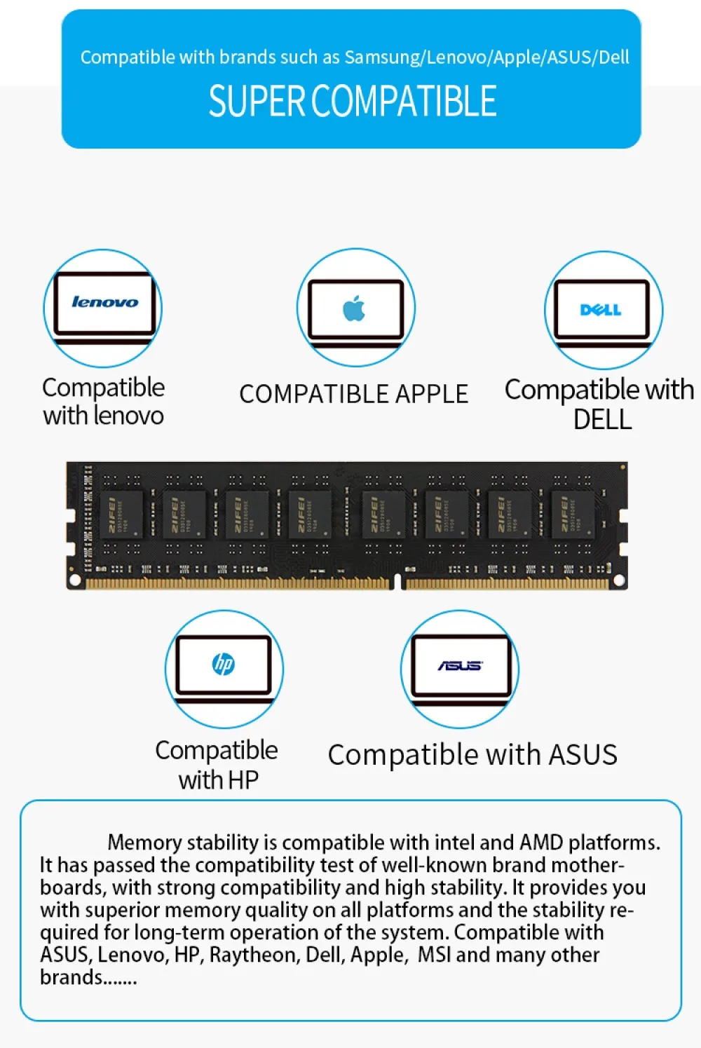 ZIFEI DDR3 8 ГБ 4 ГБ 1600 МГц 1333 МГц 1,35 в 240pin настольная Память dimm ram