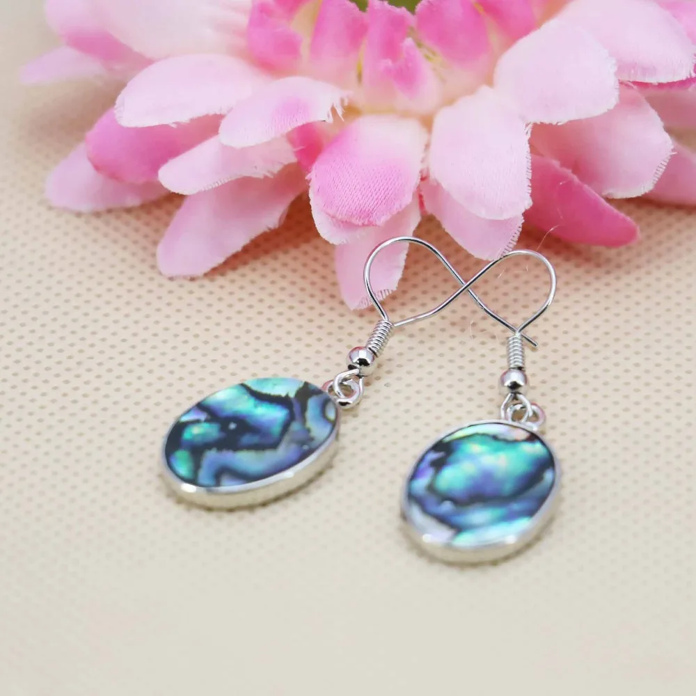 14*19 мм горячая Распродажа эллипс натуральный Абалон Морская раковина серьги