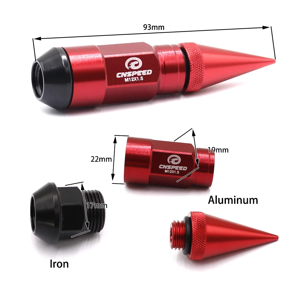 CNSPEED высококачественные гайки для колес 93 мм 20 шт. алюминиевый Расширенный тюнер