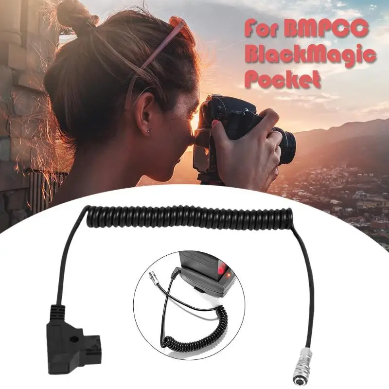 Кабель питания 4K к D tap для BMPCC Blackmagic Pocket Cinema Camera Battery 12 17V спиральный кабель Dtap Weip