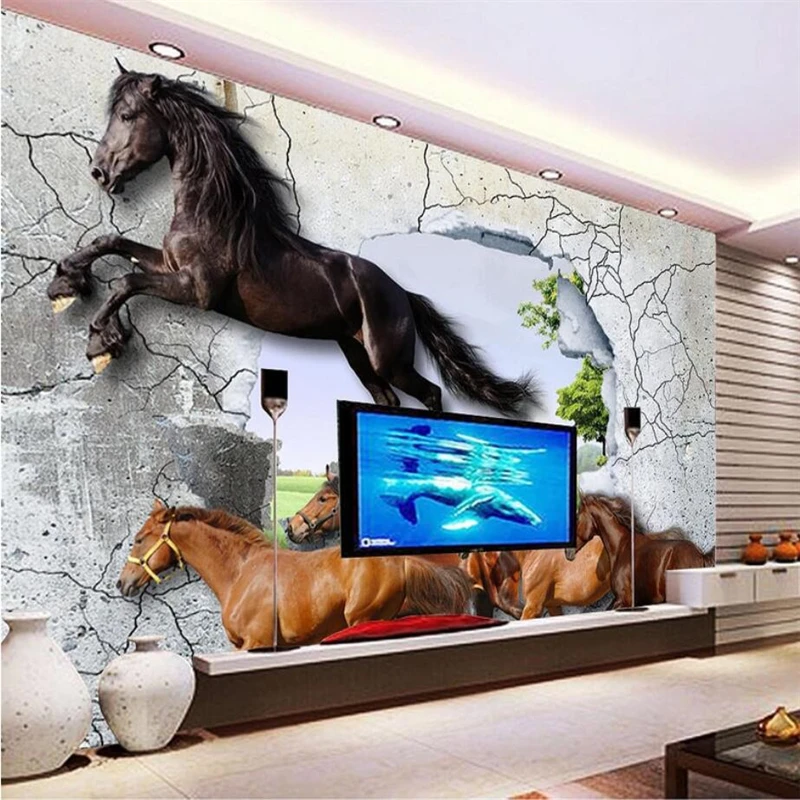 Пользовательские 3D обои лошадь ТВ фон гостиной спальни стены украшения дома
