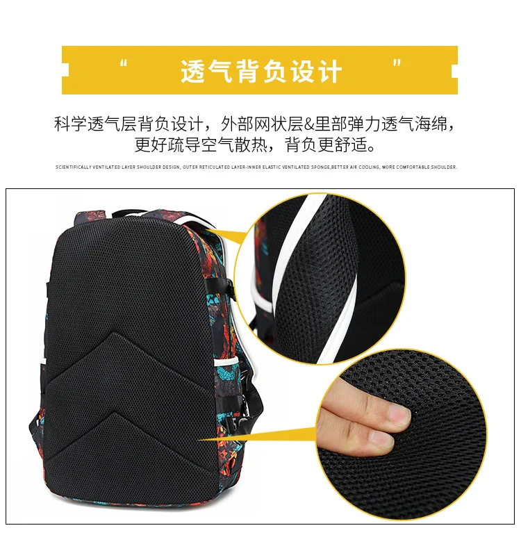 Naruto logo Anime Backpack USB Charging Travel Bag Luminous Student Schoolbag Bag Laptop Bag Cosplay Backpack Kids Gift